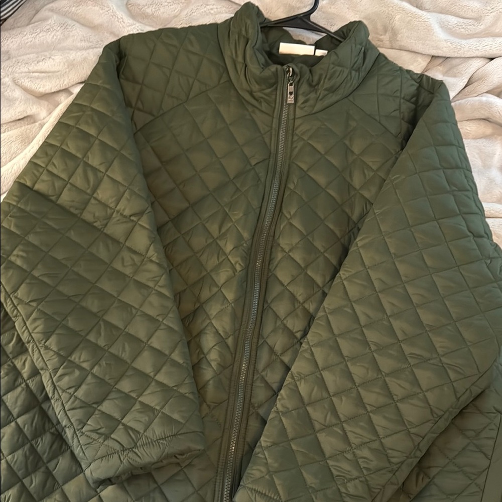 Belle by Kim Gravel Quilted Green Women's Jacket - never worn 3X